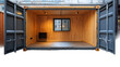 © Shozib - Converted shipping container showing modern tiny house with transparent background