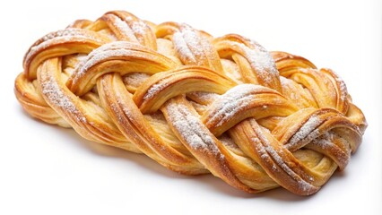 Poster - A golden brown braided pastry dusted with powdered sugar, a tempting treat for any occasion
