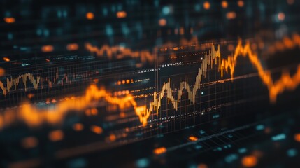 Poster - Dynamic Stock Market Data Visualization: A Captivating Display of Financial Trends and Fluctuations