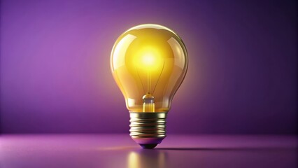 Aufkleber - A single glowing light bulb against a purple background, representing inspiration, innovation, and the power of ideas.