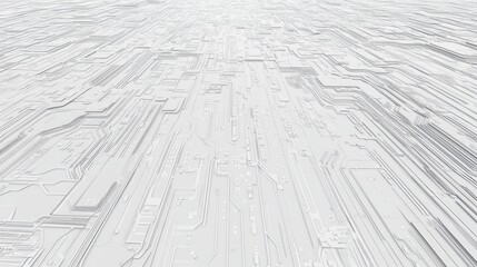 Poster - Abstract White Circuit Board Texture: A Futuristic Digital Landscape