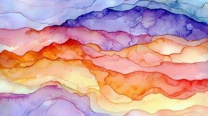 Poster - Abstract Colorful Waves of Fluid Art in Soft Pastel Shades
