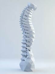 Poster - Abstract low-poly sculpture. AI.