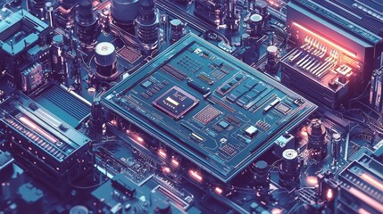 Poster - Futuristic Robotic Assembly Line for Building Electronic Devices With Advanced Components and High-Performance Circuitry in a Lively Environment