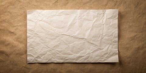 Aufkleber - A crumpled piece of white paper lays flat on a brown background, ready to be written on.