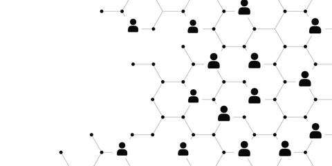 Aufkleber - global social network connected lines and dots. social user network . business people network illust