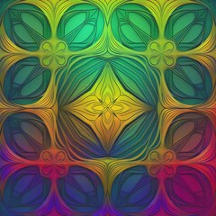 Poster - gradient textures with geometric ornament