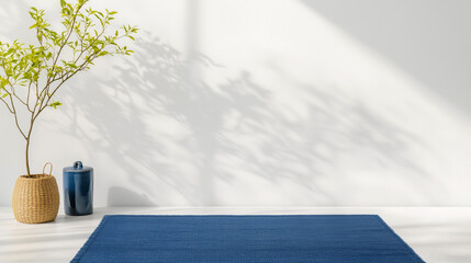 Wall Mural - Blue rug in minimalist room