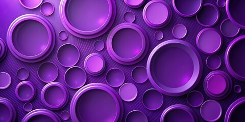 Sticker - Purple themed abstract background with circles and cylinders, purple, background, abstract, circles, cylinders, design