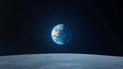 Poster - Cinematic planet earth view from the moon surface
