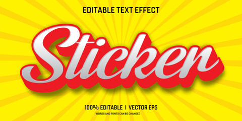 Poster - sticker vector text effect with modern style design