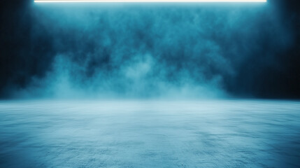 Poster - Dark street, asphalt abstract dark blue background, empty dark scene, neon light, spotlights The concrete floor and studio room with smoke float up the interior texture for display products