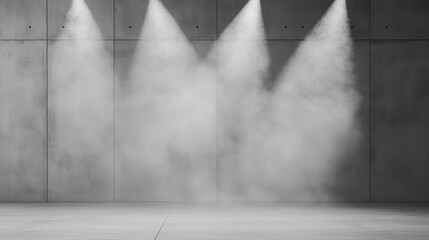 Poster - Empty dark abstract cement wall and studio room with smoke float up interior texture for display products wall background 