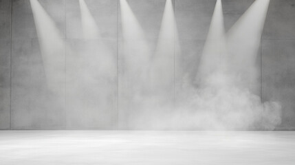 Poster - Empty dark abstract cement wall and studio room with smoke float up interior texture for display products wall background 