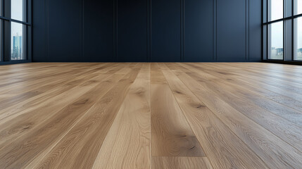 Poster - Empty room with a dark background and a wooden floor