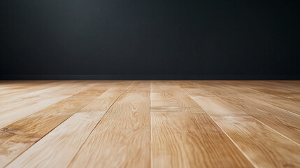 Poster - Empty room with a dark background and a wooden floor 