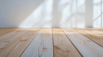 Poster - Empty room with white walls and wooden floor
