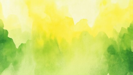 Wall Mural - Abstract background of yellow and green watercolour texture