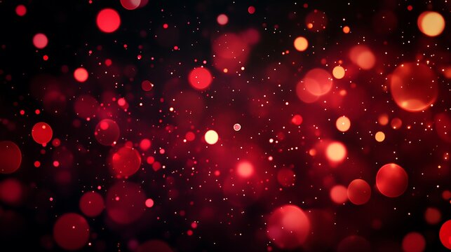 Abstract red bokeh background. Christmas and New Year concept. - Generated AI