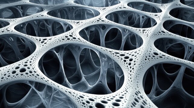 Abstract Gray Organic Structure With Pores