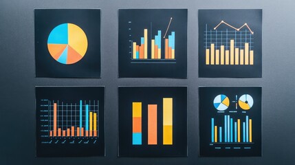 Poster - colorful graphs and charts for data visualization and analysis