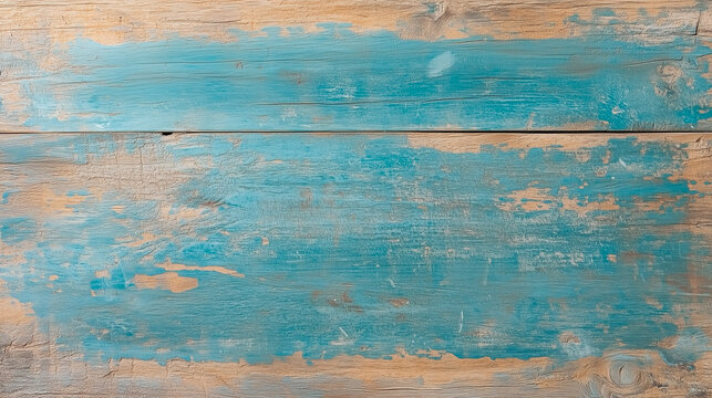vintage beach wood background - old blue color wooden plank