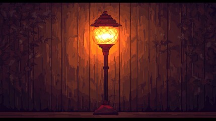 Poster - Vintage Street Lamp Illuminating a Dusk Setting with Soft Glow