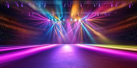 Aufkleber - A concert arena illuminated by vibrant laser lights synchronized to music, capturing the thrill of live performances.