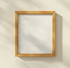 Leinwandbilder - A simple wooden frame with no content, set against a light background, creating a minimalist and elegant aesthetic.