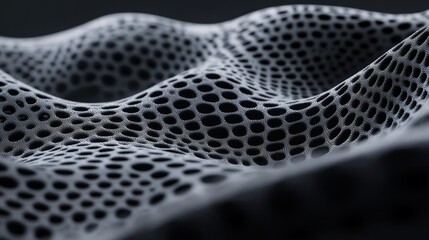 Abstract Gray Wavy Perforated Surface Texture