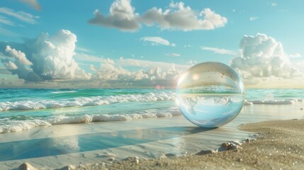 Wall Mural - fragility and beauty of life through the lens of a beach holiday