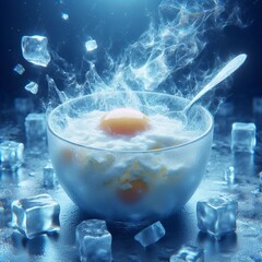 2 Frozen Moment A holographic image of scrambled eggs frozen in