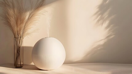 Poster - A compact humidifier in matte white, displayed on a neutral background for a clean look.