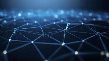 Poster - featuring a futuristic network of interconnected lines, nodes, and digital elements, creating a visu