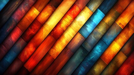 Poster - Vibrant Abstract Digital Artwork Featuring Dynamic Colors and Textures in a Striking Geometric Pattern for Modern Design Use