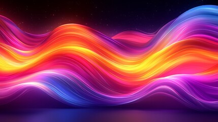 Poster - Vibrant Digital Illustration of Seamless Colorful Waves in a Flowing Motion with a Dreamlike Quality for Modern Design and Creative Projects