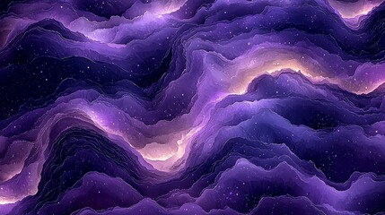 Poster - Abstract Fluid Design Featuring Swirling Water Patterns in Deep Purple and Cosmic Tones, Ideal for Backgrounds and Creative Projects
