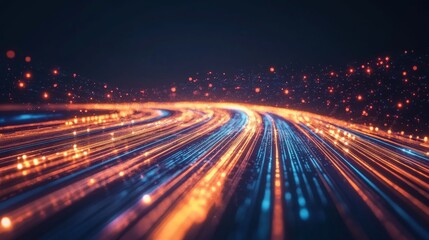 Poster - High-speed data connection technology background with abstract speed lines, futuristic design elements, and dynamic visual effects for digital innovation and modern tech projects