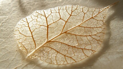 Poster - Delicate Close-Up of a Serene Lace-Like Leaf Pattern Highlighting Intricate Details and Subtle Textures for Nature and Design Inspiration