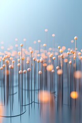 Poster - high-tech urban landscape illuminated by fiber optic lines, representing modern communication infras