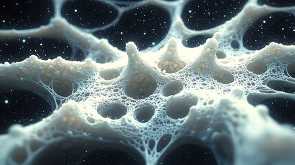 Poster - An Array of Delicate Lines Forming an Abstract Structure, Showcasing Intricate Patterns and Ethereal Textures in a Celestial Space Environment