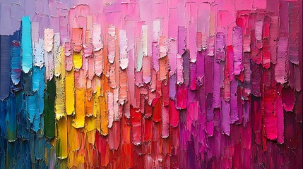 Poster - Vivid and Colorful Abstract Painting with Bold Striations and Dynamic Textures Perfect for Modern Art Enthusiasts and Creative Spaces