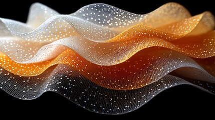 Poster - Elegant and Smooth Fabric Texture Showcasing a Flowing Wave Design with a Gradual Color Transition Highlighting Softness and Subtle Gleam