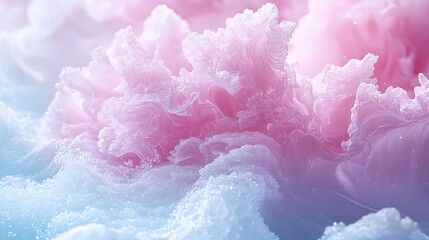 Poster - Intricate Fractal Patterns in Soft Colors Creating a Harmonious Blend of Pink and Blue Textures for Abstract Art and Design Applications