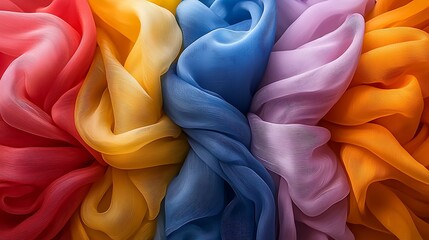 Poster - Playful Digital Pattern Showcasing Harmonious Flowing Colors in Soft Fabric Textiles for Creative Projects and Artistic Inspirations