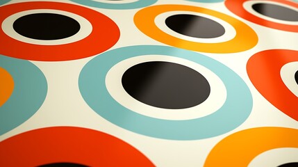 Poster - Stylish and Sleek Seamless Pattern Featuring Vibrant Circular Designs in Vivid Colors, Perfect for Modern Interior or Graphic Design Projects