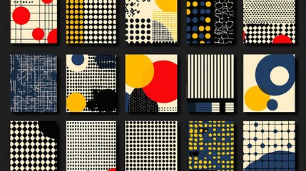 Poster - Vibrant Abstract Geometric Patterns in Kaleidoscopic Designs Featuring Bold Colors and Dynamic Shapes for Modern Art and Creative Projects