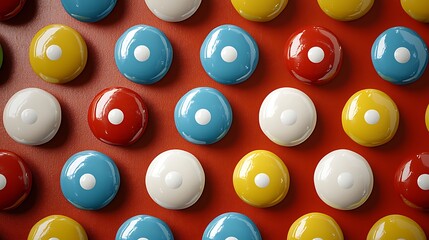 Poster - Colorful Polka Dot Patterns in Various Sizes with a Bold and Vibrant Design, Ideal for Backgrounds or Creative Projects