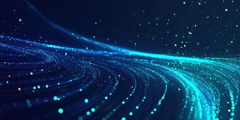 Poster - Abstract Digital Background with Glowing Blue Particles Creating a Sparkling Effect for Modern Designs and Creative Projects
