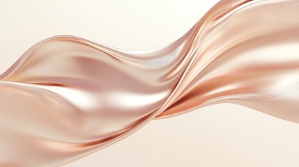 Poster - Abstract Rose Gold Fluid Wave Elegant Swirling Texture Background for Luxury Branding and Design